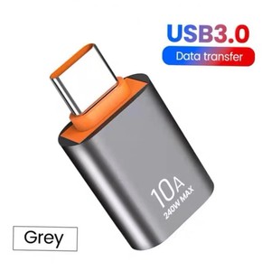 10A C型母到USB A公OTG适配器USB到c型转换器OTG适配器适用于Macbook三星电缆连接器适配器