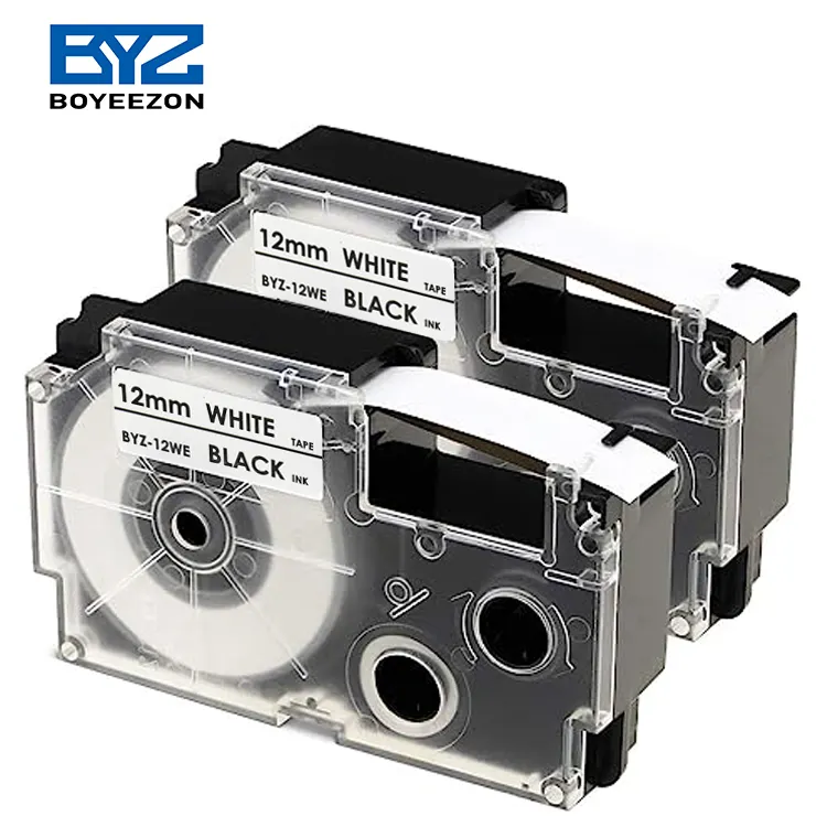 Heiße Verkaufs BYZ-12WE XR-12WE kompatibles Etiketten band 12mm Drucker band Etiketten patrone