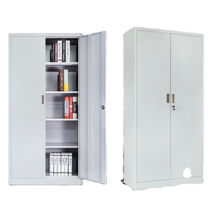 מפעל נדנדה דלת מתכת אחסון ארון פלדה ארון תיוק ארון מתכת עם ארבעה מדפים מתכווננים - Product Image 4