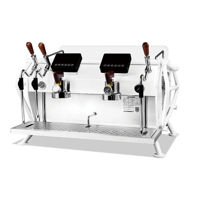 Fabrika fiyat beyaz siyah önceden ıslatma bir çift grup profesyonel 6L 8L ticari çok kazan Espresso kahve makinesi