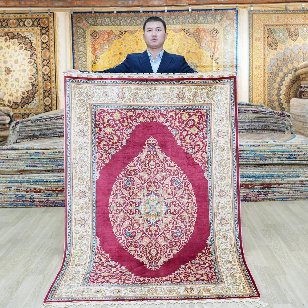 4x6ft tapis orientaux Pakistan persan turc petite prière musulman meilleure qualité tapis en soie