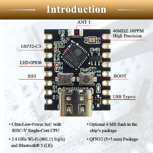 Esp32C3開発ボードモジュールミニWifiBtBluetoothモジュールRisc-v32ビットシングルコアプロセッサEsp32-c3ピンType-c - Product Image 3