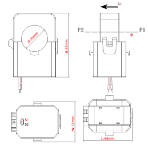 TRSK-36A <strong>Split</strong> Core Current Transformer <strong>Input</strong> Current AC 300A <strong>Output</strong> Current 1A 35mm Hole Diameter Measure Range AC 0-360A CT - Product Image 3