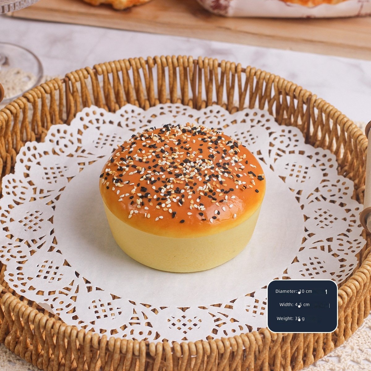 Round Black and White Sesame Mini Burger