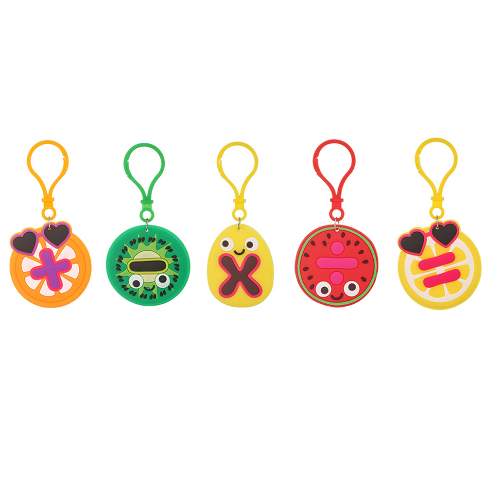 Mathematical symbol key chain (5 in a pack, plastic)