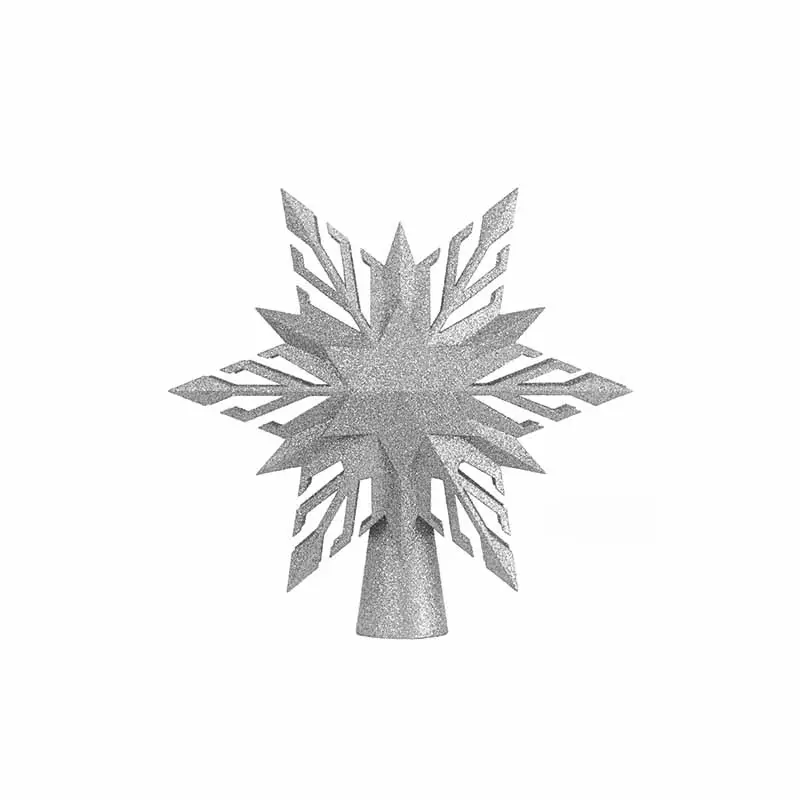 Albero di natale stella superiore stella 20cm di plastica splendente con Glitter albero di natale Topper stella per albero di natale decorazione
