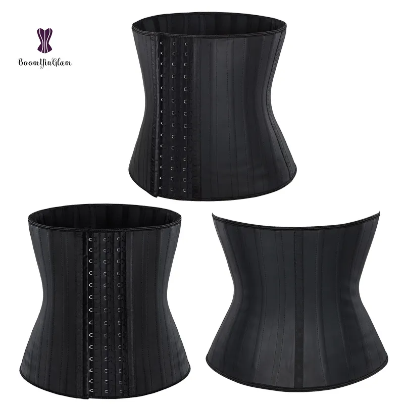 Latex women 25 steel bones 29 steel bone Tummy Control Body Shaper Corset Waist Trainer Latex Girdle Slim Belt XXS-6XL