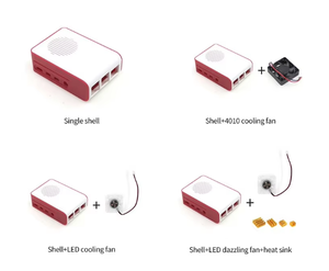 <strong>Raspberry</strong> <strong>Pi</strong> 4 <strong>case</strong> 4 Generation B Shell <strong>Raspberry</strong> <strong>Pi</strong> 4B Red and White Shell ABS Fan Cooling Shell Box - Product Image 6
