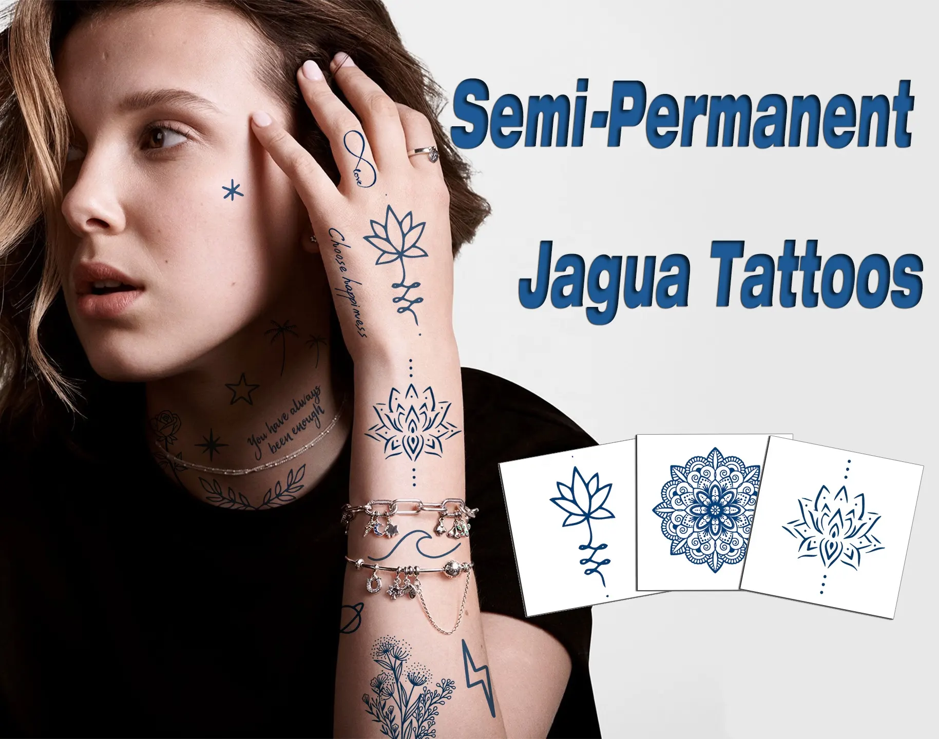 100% pflanzliche letzte 15 Tage Realistische matte Oberfläche Körper kunst Sexy temporäre gefälschte Saft Semi Permanent Jagua Ink Tattoo