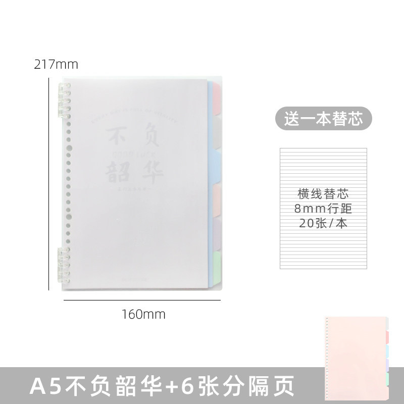 A5 not wasting time cover + 6 divider pages