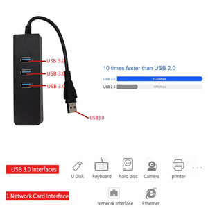 อะแดปเตอร์อีเทอร์เน็ตกิกะบิต Lan,ความเร็วสูง3 USB 3.0 Hub Type C สำหรับ Macbook แล็ปท็อป - Product Image 5