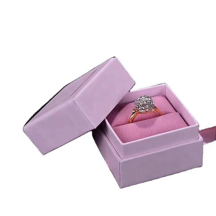 Les fabricants chinois ont importé une boîte cadeau de luxe emballage de bijoux boîte à bijoux en papier rose