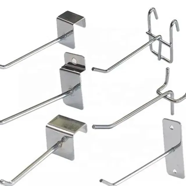 Metal chrome plated display price tag hook supermarket display hook