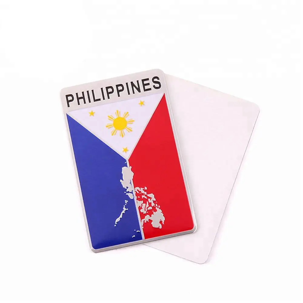 Philippines drapeau aluminium gaufrage autocollant de décoration de voiture