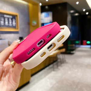 เคสโทรศัพท์ Macaron Chubby Girl สีทึบสำหรับ iPhone Apple 15 14 13 12 11เคสโทรศัพท์กรอบเลนส์กลมชุบโลหะด้วยไฟฟ้า - Product Image 4