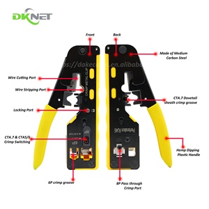 Dknet เครื่องมือจีบ Cat6 Cat5e เครือข่าย6P 8P อเนกประสงค์ Rj45ผ่าน Cat7 - Product Image 6