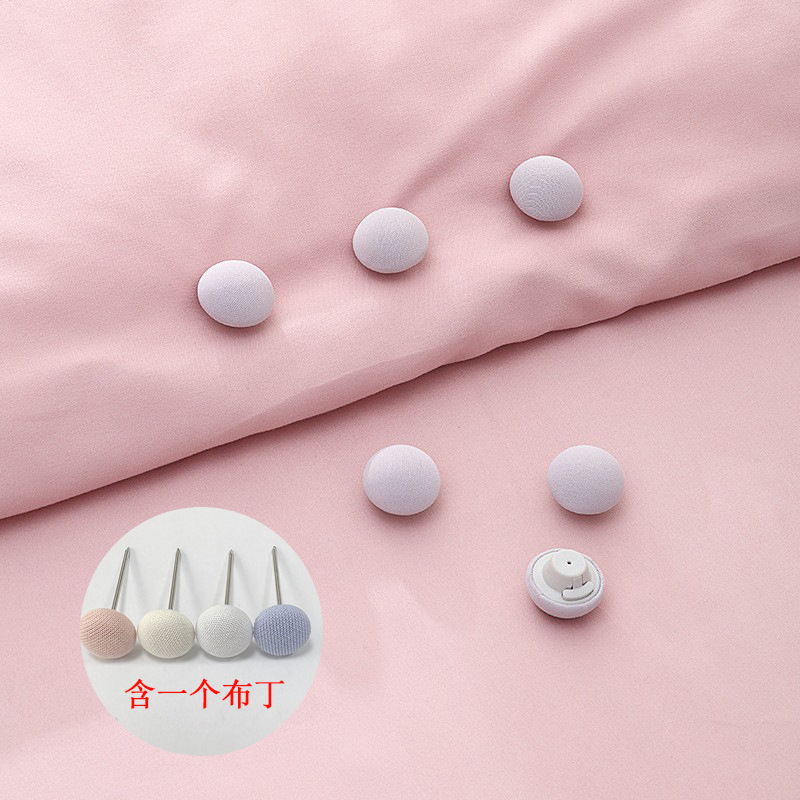 Bouton gris clair en forme de champignon sans clous en tissu