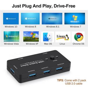 Cheapest KVM Switch PC <strong>Switcher</strong> U7 PC Game Console 4 in <strong>1</strong> USB Switch HUB <strong>2</strong> <strong>Input</strong> 4 <strong>Output</strong> KVM <strong>Splitter</strong> USB Shared <strong>Switcher</strong> HUB