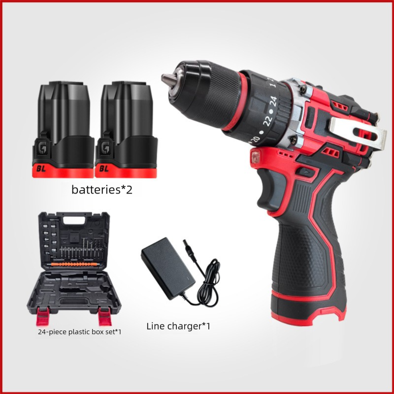 2 baterías + 24 accesorios + caja de plástico