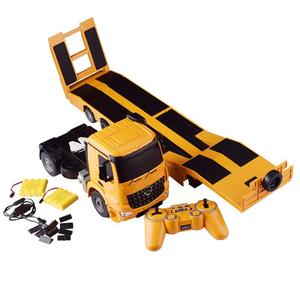 RCトラックフラットベッドセミトレーラー1: 202.4Gエンジニアリングトラクターリモートコントロール建設ダイキャストモデルキッズエレクトロニクスおもちゃ