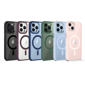 Mat arka kapak Metal Lens ile manyetik kılıf iPhone 14 için kablosuz şarj sihirli artı 13 Pro Max 12 14Pro-PC aksesuar