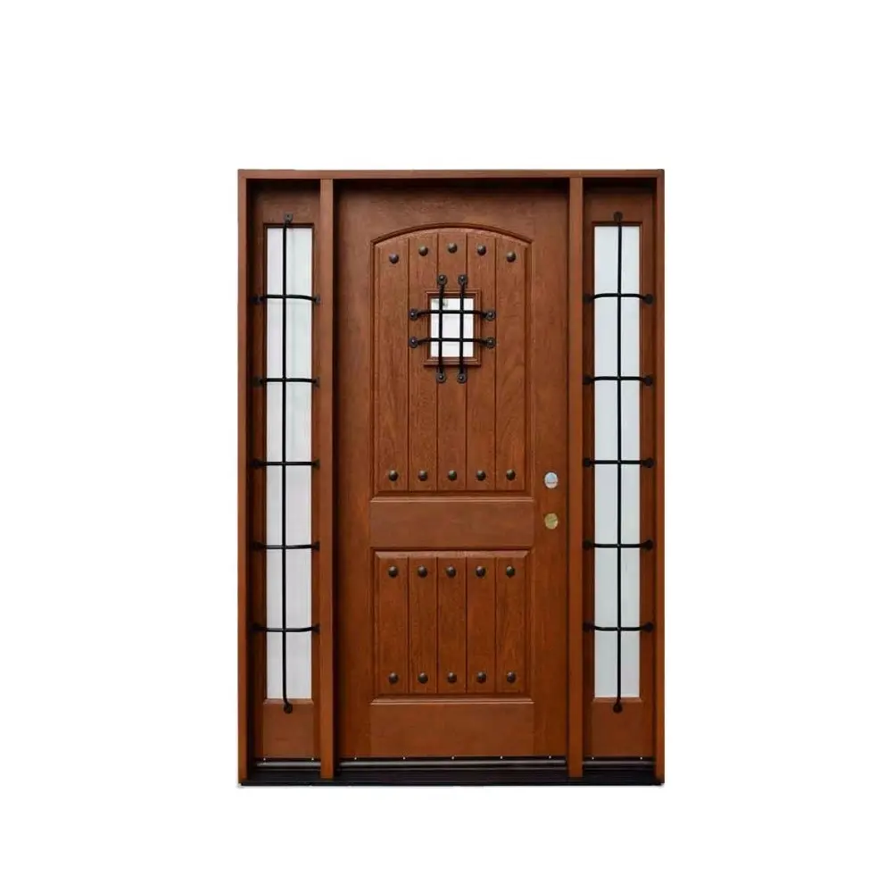 Fangda porte d'ingresso di design per la casa principale decorativa di stile rustico porta di ingresso