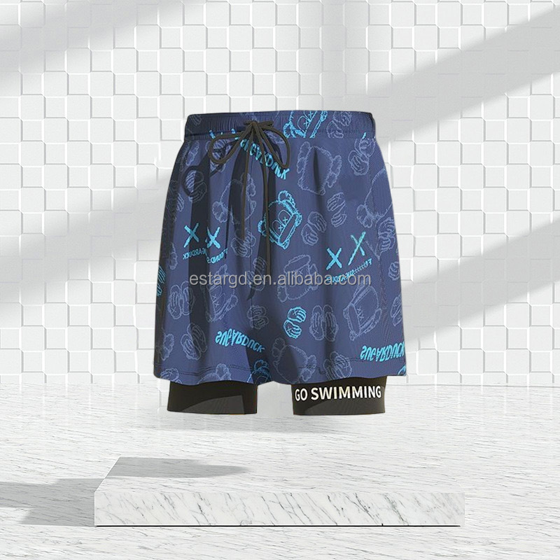 Blue bear cropped pants