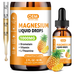 OEM sakin damla stres giderici magnezyum, rahatlama ve daha derin uyku için lif ve Vitamin ile magnezyum glisinat sıvısını düşürür - Product Image 1