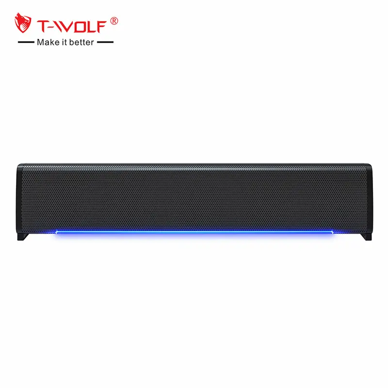 TWOLF S6 LED USB 스피커 2.0 데스크탑 컴퓨터 다채로운 빛 스피커 큰 우퍼 라디오