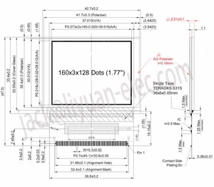 1.77 pollici 160x128 auo rotonda PMOLED indossabile circolare di colore oled 45 pin MIPI DSI astuto della vigilanza piccolo lcd modulo di visualizzazione dello schermo - Product Image 6