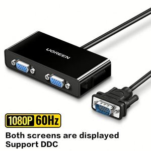 UGREEN <strong>VGA</strong> Male to 2Female Video Splitter <strong>VGA</strong> <strong>1</strong> in <strong>2</strong> Out Switch Support 1920*1440 @60HZ for PC TV Monitor - Product Image 6