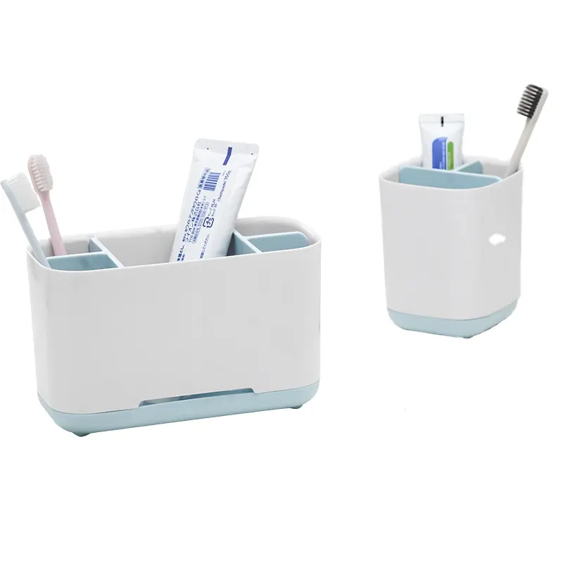 Crochets muraux décoratifs faits sur commande de boîte d'organisateur de brosse à dents en plastique de support de salle de bains coloré