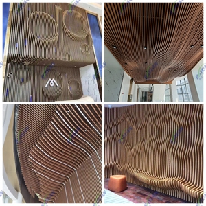 Tùy chỉnh nhôm vách ngăn gạch Trần chống cháy dễ dàng lưới Trần cho khách sạn Trung tâm nhà hàng bệnh viện kích thước màu tùy chỉnh - Product Image 2