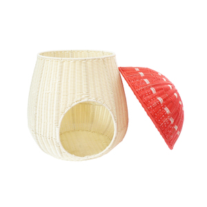 XH PP Rattan Resin Wicker Gewebte Pilzform Fabrik benutzer definierte Indoor-Hundehütten Bett Haustier käfig Zwinger haus Kratz baum mit Matratze - Product Image 6