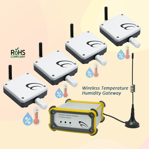 4 Sets Wireless Remote <strong>Temperature</strong> and Humidity Sensor Ethernet <strong>Temperature</strong> Humidity Data Logger - Product Image 1