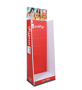 Espositore per biancheria intima con finitura opaca di Design personalizzato espositore da pavimento in cartone con piolo laterale singolo con ganci per la promozione - Product Image 3