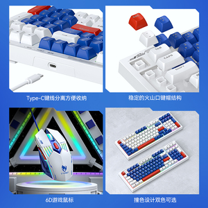 TF610 Wired Gaming <strong>Keyboard</strong> and <strong>Mouse</strong> Combo USB <strong>2</strong>.0 Backlit LED Professional 98 Keys <strong>Keyboard</strong> <strong>Mouse</strong> Desktop <strong>Computer</strong> - Product Image 5