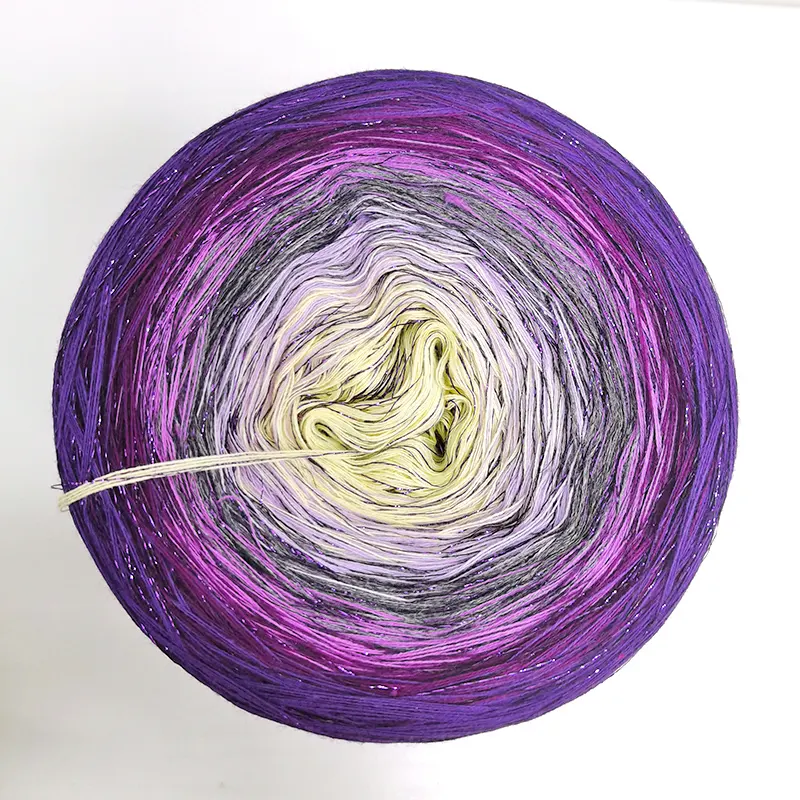 Wholesale Colorful Fancy Rainbow Milk Cotton Yarn Ball Hand Crochet Knitting Shawl Macaroon Color System Cakes Yarn