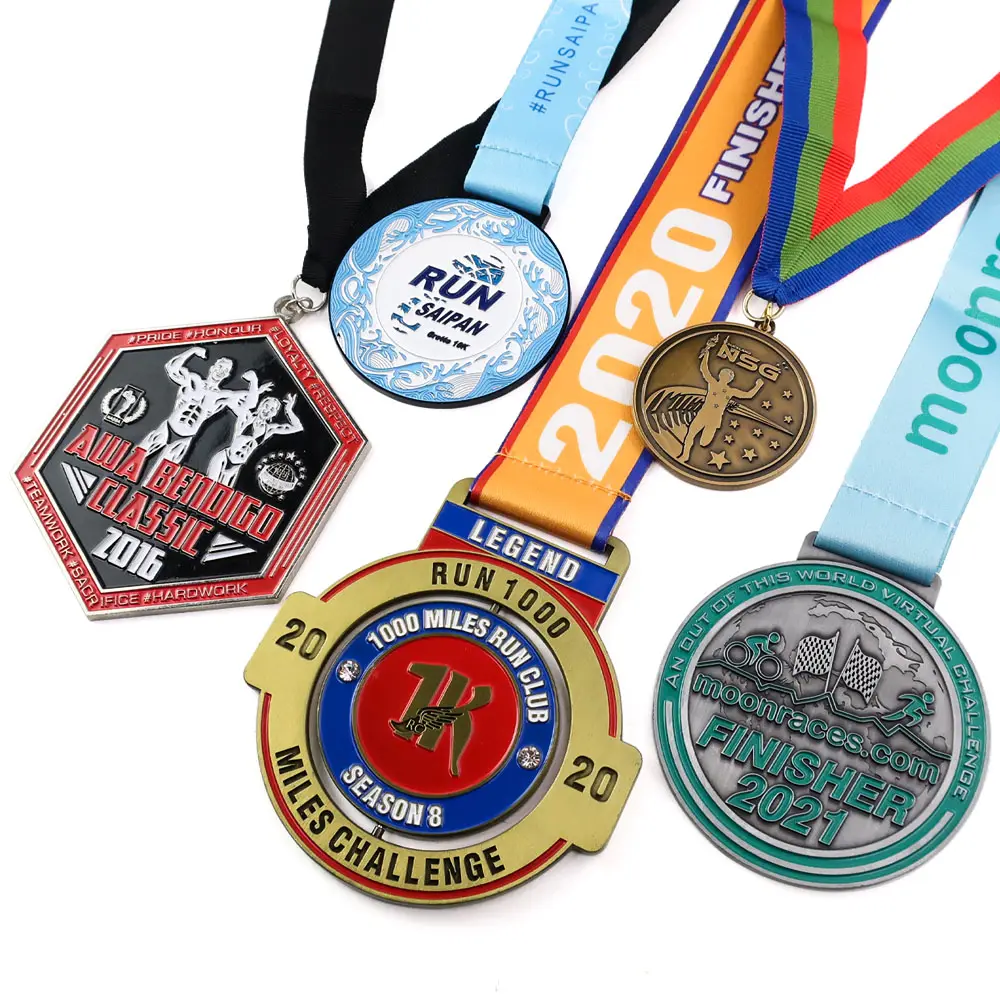 Médaille personnalisée médailles sport 5k 10k finisseur course à pied marathon médaille course finisseur et ruban métal artisanat
