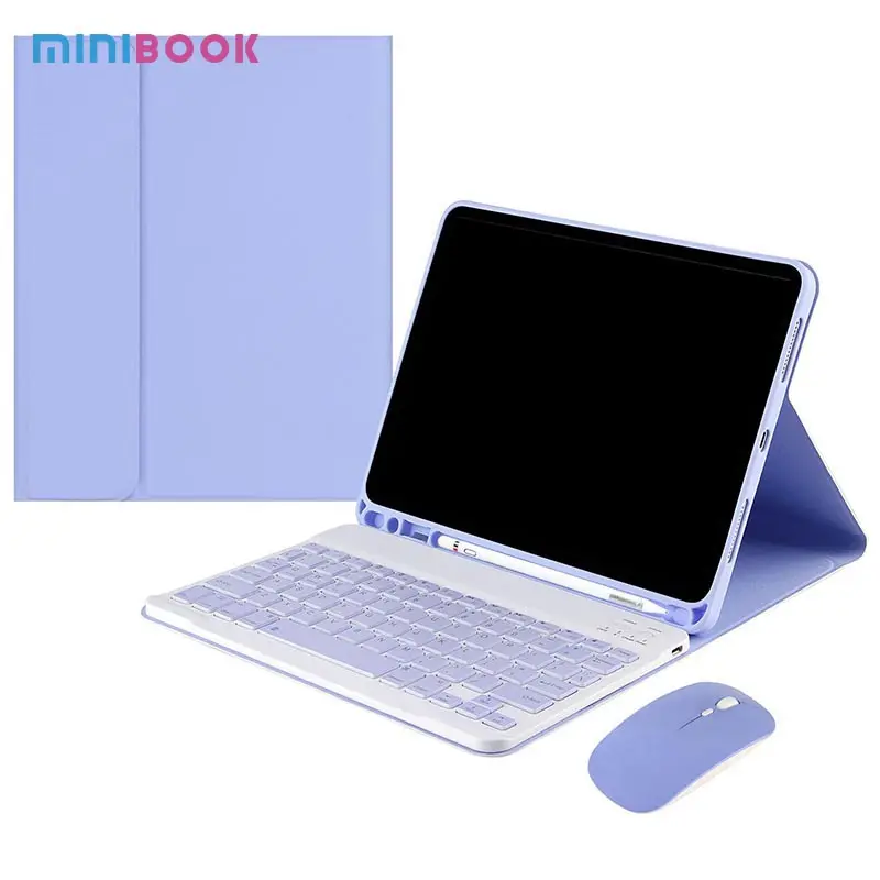 Minibook Bao Da PU Bảo Vệ Toàn Bộ Tùy Chỉnh Ốp Lưng TPU Kèm Hộp Đựng Bút Cho Máy Tính Bảng Ipad Pro Kèm Bàn Phím