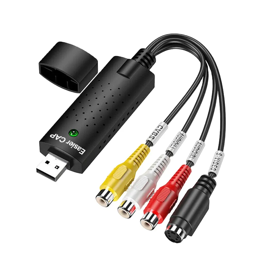 Tarjeta de captura de Audio USB 2,0, convertidor de adaptador de vídeo, TV, DVD, VHS, 3 en 1, VHS a DVD, PC, PS3, Xbox, para Win 7, 8, 32