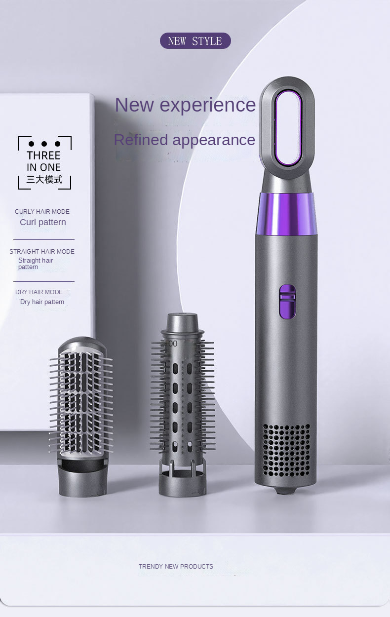 Factory sales multifunctional three-in-one curling iron straightening hair dryer hot air comb dry and wet comb 1000W for salon
