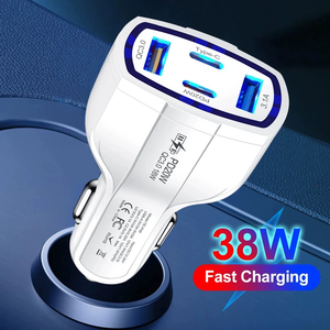2PD 2USB 38W Car <strong>Charger</strong> with Quick 20W USB C Fast Charging Magnetic ABS Adapter for Mobile Phone and Watch 5V/2.4A Output - Product Image 2