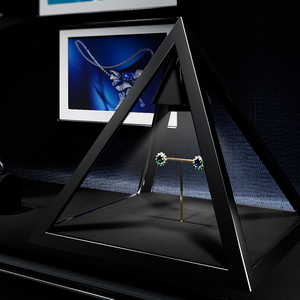 Fanxi zg005 tùy chỉnh độc đáo màu đen súng tam giác Showcase tủ đồ trang sức và khóa trang sức hiển thị trường hợp kính hiển thị bảng - Product Image 3