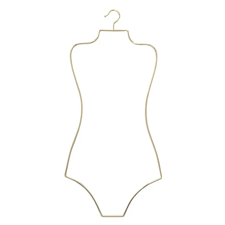 Commercio all'ingrosso personalizzata etero bikini display in metallo oro filo di costumi da bagno del corpo gancio