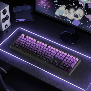 Teclado de escritorio portátil inalámbrico RGB de 108 teclas de tamaño completo, membrana ajustable personalizable programable de tres modos - Product Image 2