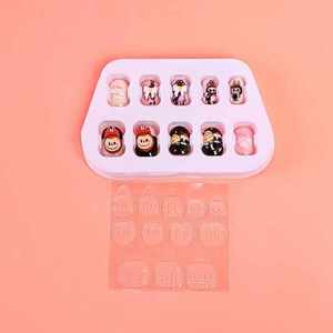 ラブブキュートモンスターカスタム3Dジェルネイルステッカーキットカワイイアニメロゴミニネイルデカール女の子用教育玩具