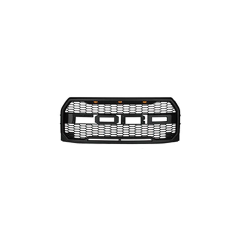 Matte black grille with LED lights