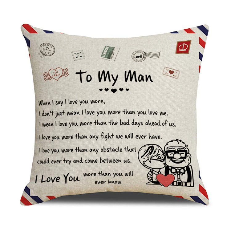 Nordic Simple Office Pillowcase Sofa Cushion Cover Envelope Letter Print Linen Pillowcase Cushion Cover