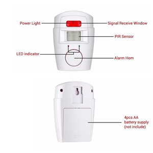 Remoto PIR Motion Sensor Alarme 105dB Monitor Alarme Sistema sem fio